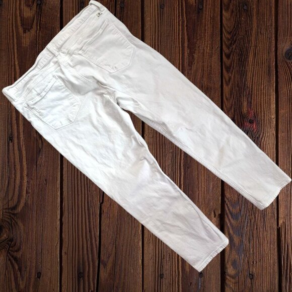 LUCKY BRAND Brooke White Distressed Capri Cropped Jeans Pants Women's 14 / 32 - Picture 2 of 7